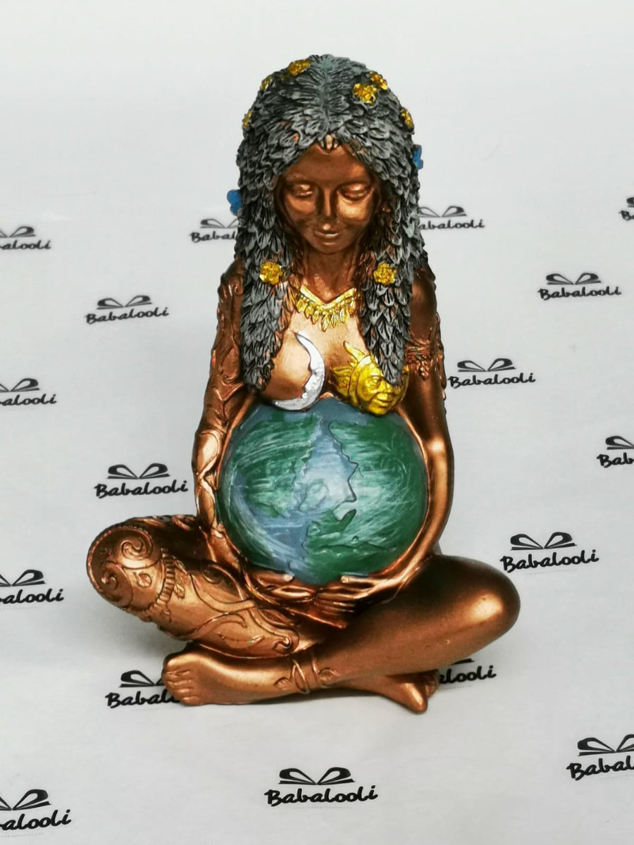 Earth Mother Goddess statue ~ Om Shanti yoga art