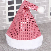 Load image into Gallery viewer, Pink Sequince Santa Hat
