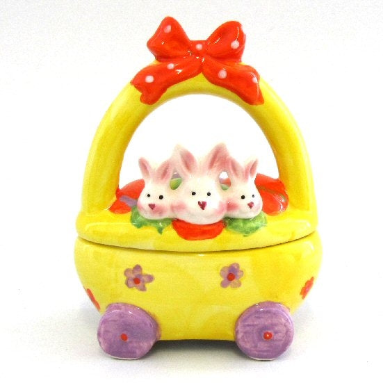 Bunny ornament wagon and lid