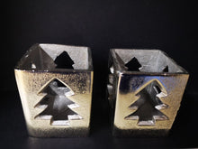 Load image into Gallery viewer, Tree metal Candle Votive set of 2
